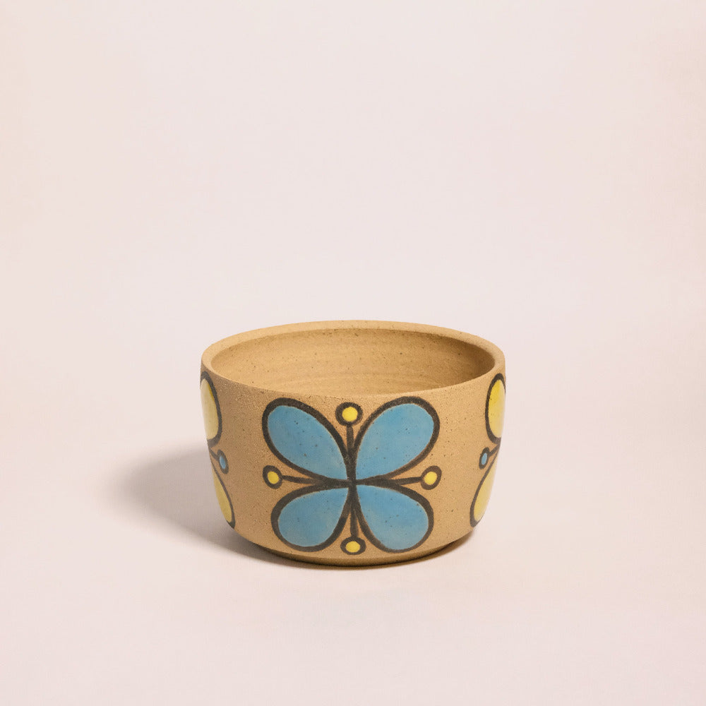 Made-To-Order Glazed Stoneware Planter with Clover Pattern