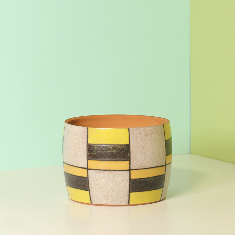 Made-to-Order Stoneware Planter with Brick Pattern