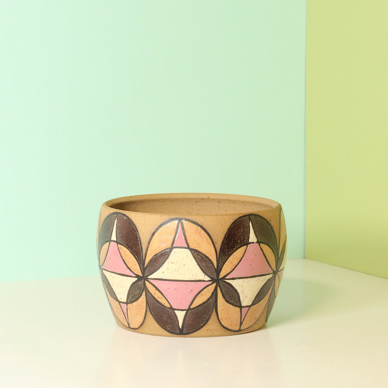 Made-to-Order Stoneware Planter with Stardust Pattern