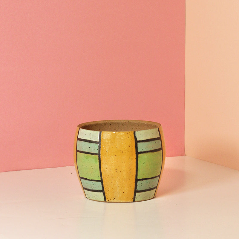 Made-to-Order Stoneware Planter with Brick Pattern