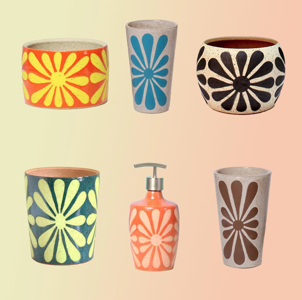 Made-to-Order Soap Dispenser with Mod Flower Pattern