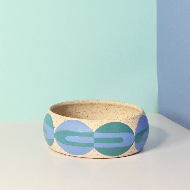 Made-to-Order Bowl with Op Art Oval Pattern