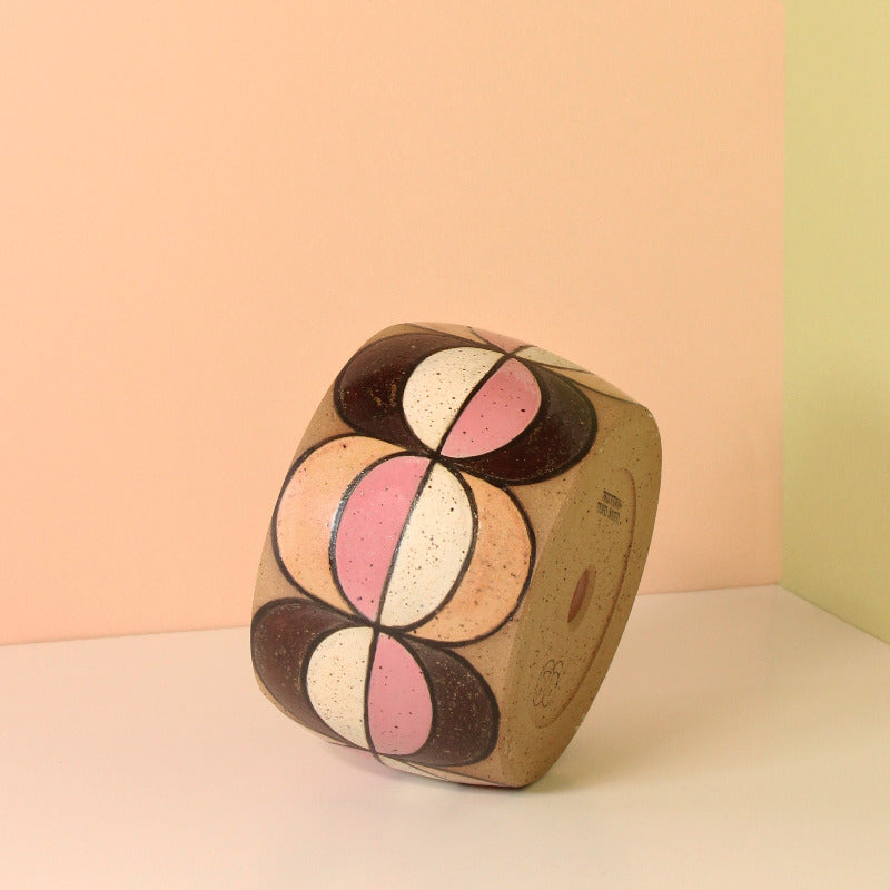 Made-to-Order Planter with Overlapping Circles Pattern