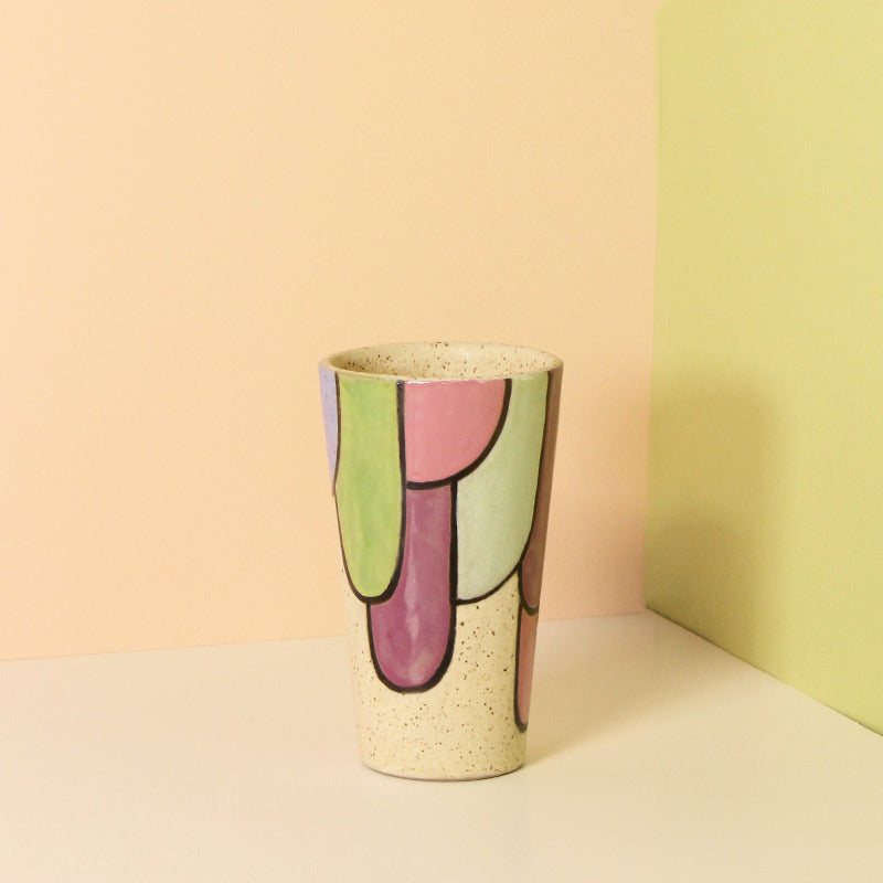 Made-to-Order Stoneware Highball Tumbler with Drip Pattern
