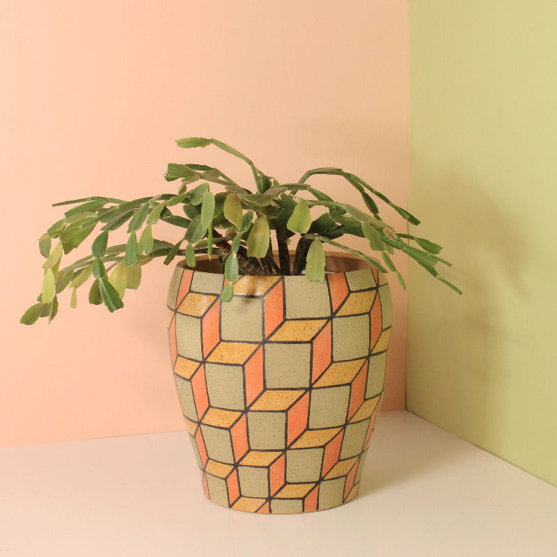 Made-to-Order Planter with Cube Pattern