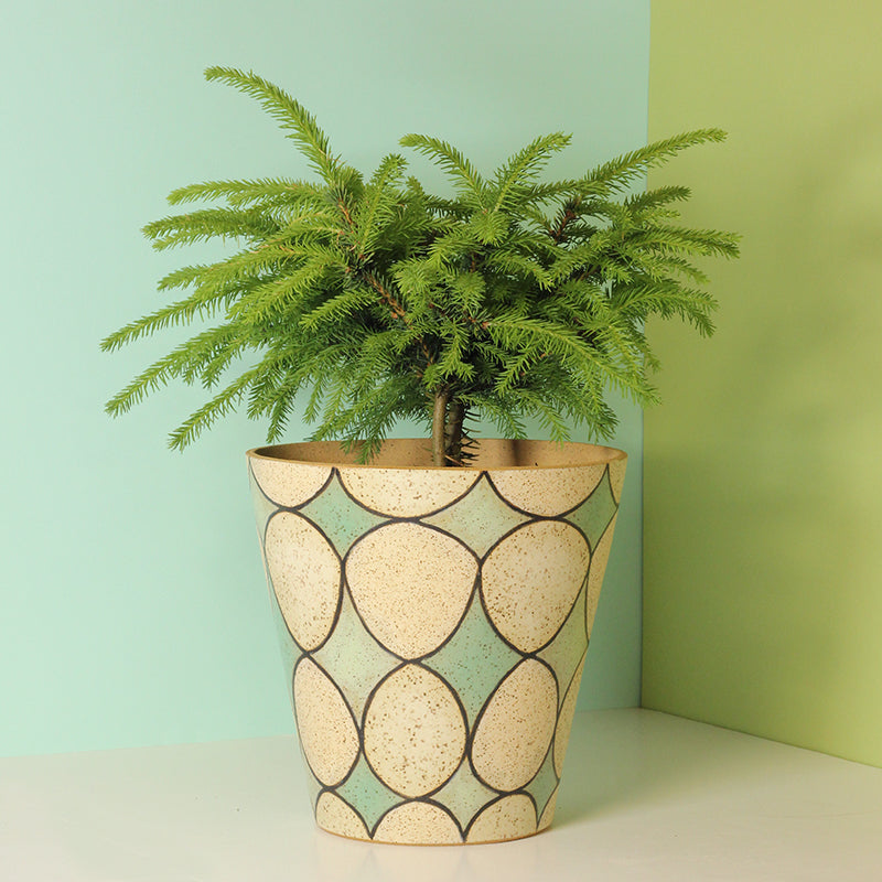 Made-to-Order Stoneware Planter with Stardust Pattern