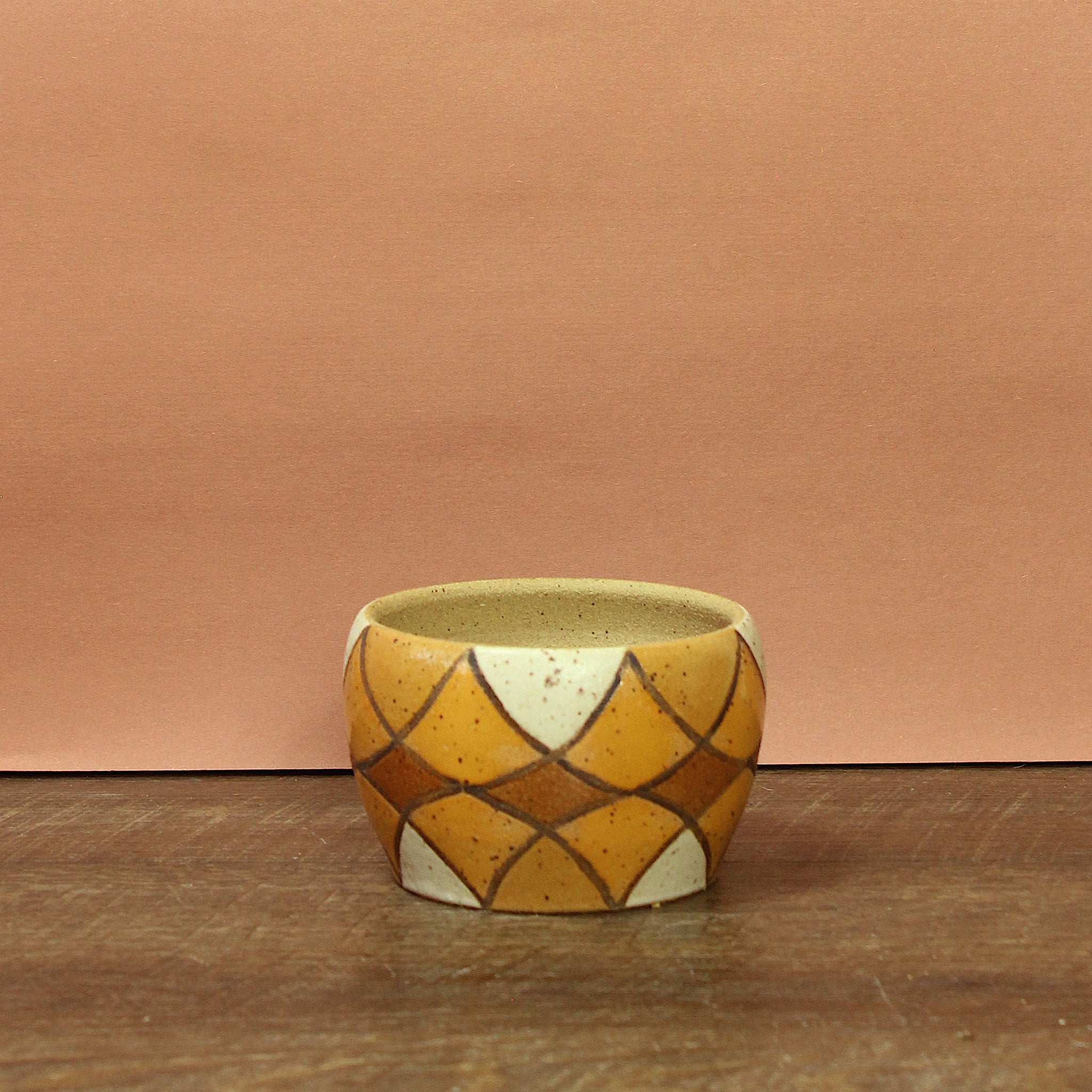 Glazed Stoneware Pot with Stardust Pattern