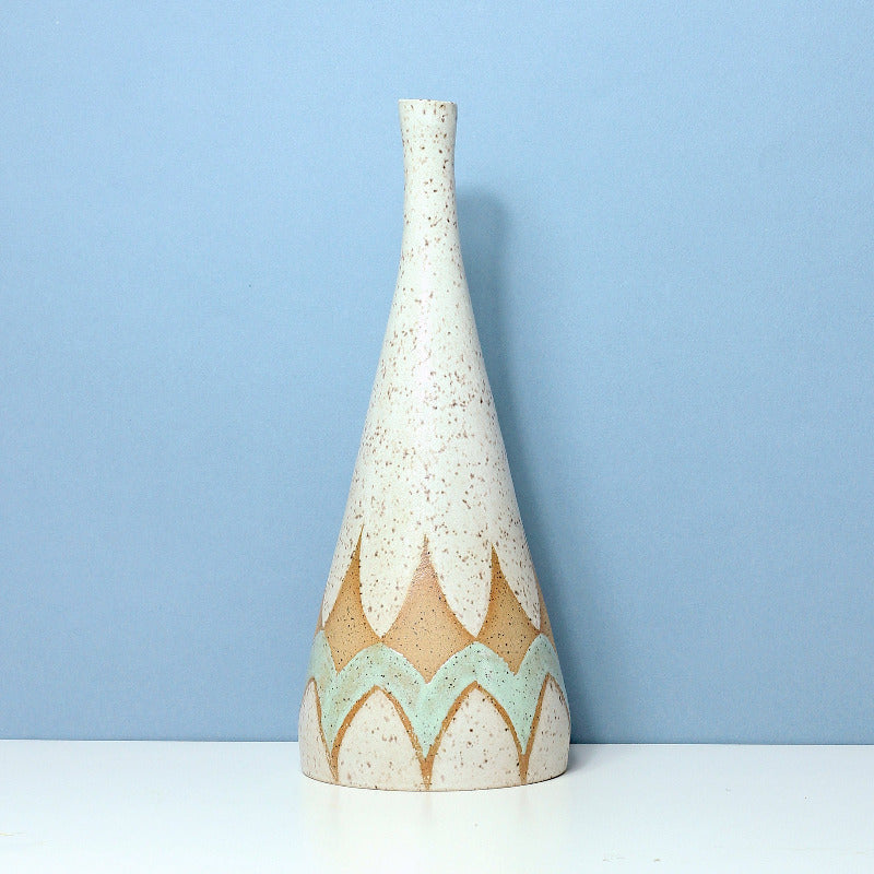 Glazed Stoneware Vase with Stardust Pattern
