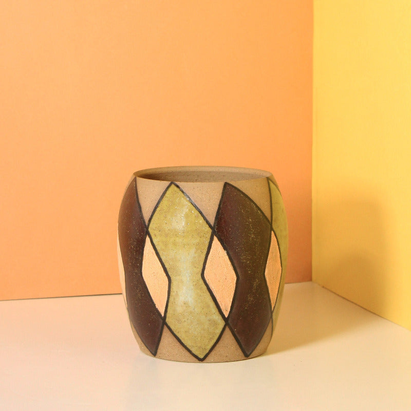 Made-to-Order Pot with Overlapping Diamonds