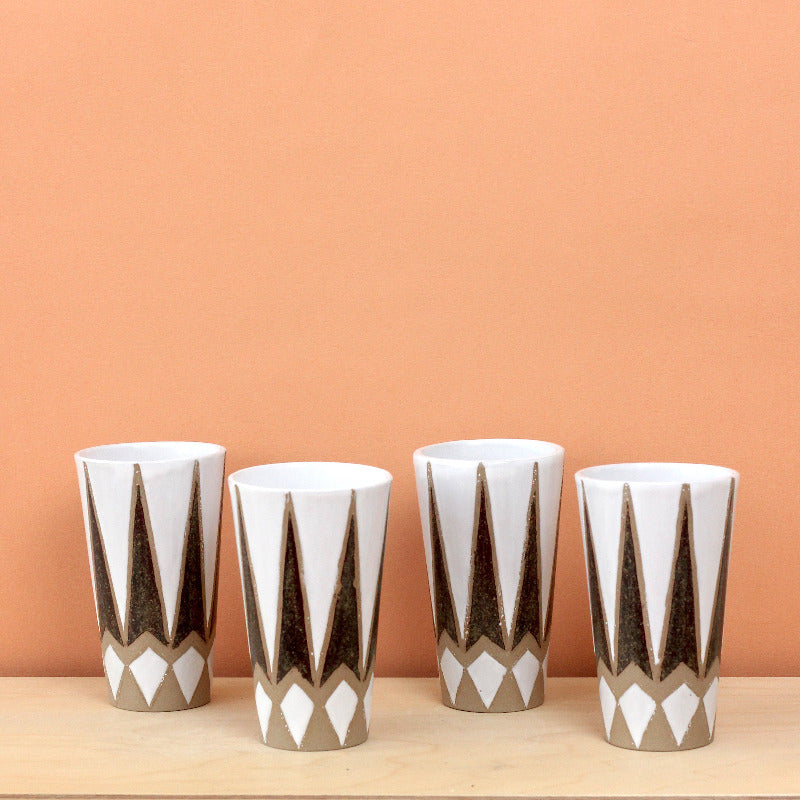 Made-to-Order Highball Tumbler with Diamond Pattern
