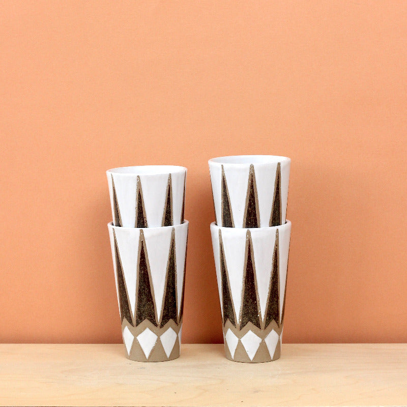 Made-to-Order Highball Tumbler with Diamond Pattern