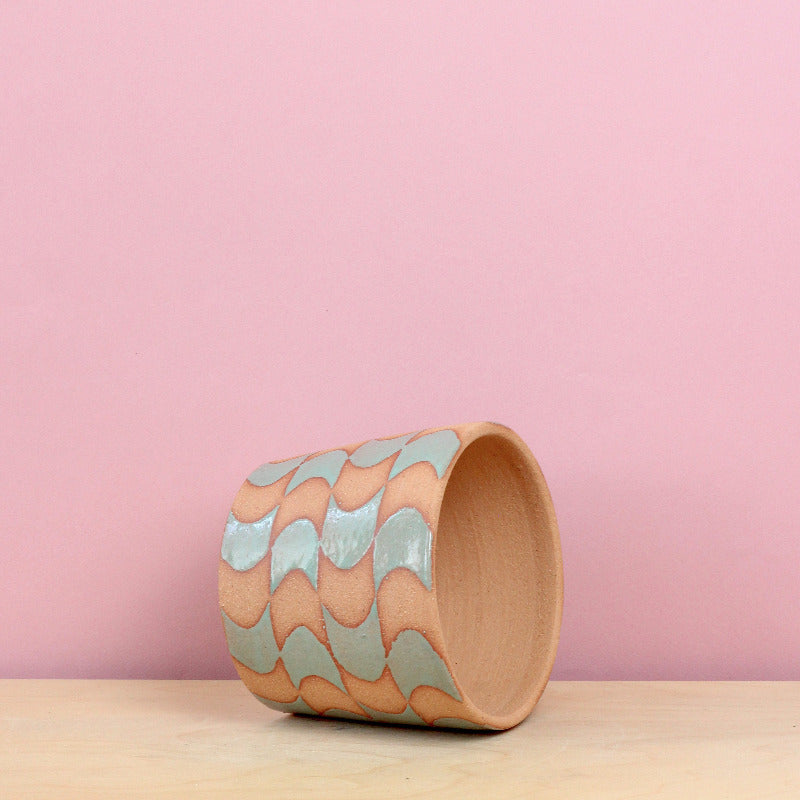 Made-to-Order Pot with Wavy Checker Pattern